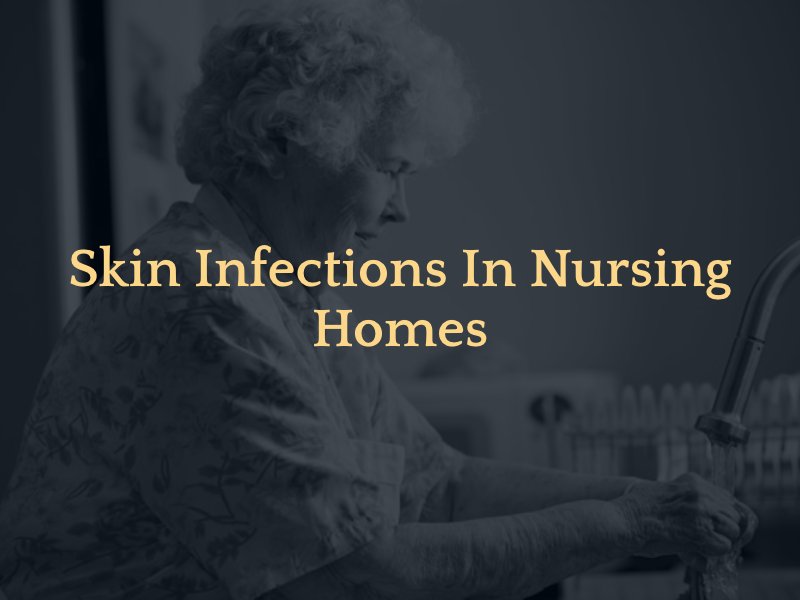 elderly woman washing dishes with caption: Skin Infections In Nursing Homes